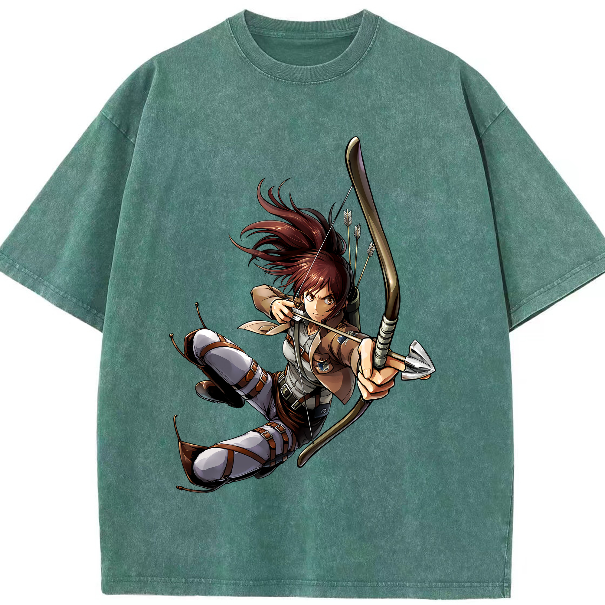（画像用） 進撃の巨人 サシャ·ブラウス Attack on Titan Sasha Blaus 綿100% ヴィンテージ風 半袖Tシャツ（フロントプリント）
